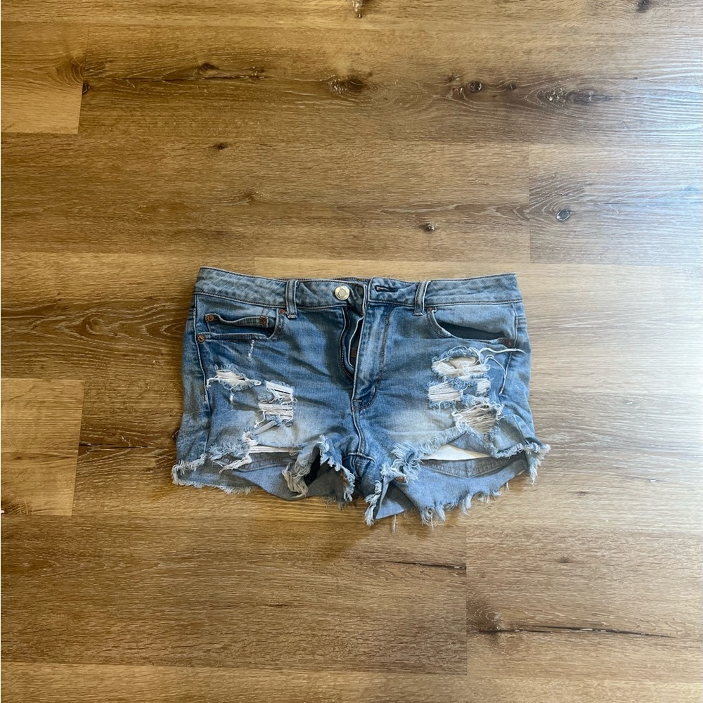Distressed Denim Shorts